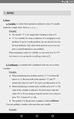 Basic Algebraic Expression android App screenshot 2