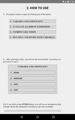 Basic Algebraic Expression android App screenshot 4